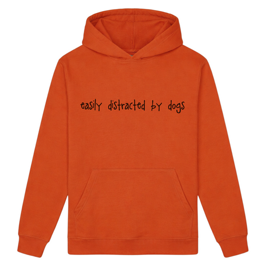 Easily Distracted by Dogs Hoodie - Burnt Orange - Size XS - UK 8-10 (34")
