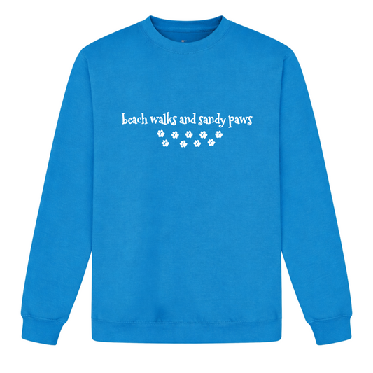 Beach Walks and Sandy Paws Sweatshirt - Sapphire Size XL - UK 20-22 (48")