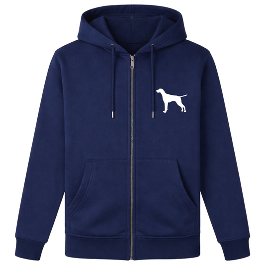 German Pointer Luxury Zip up Hoodie - Navy Blue Size S (34-36")