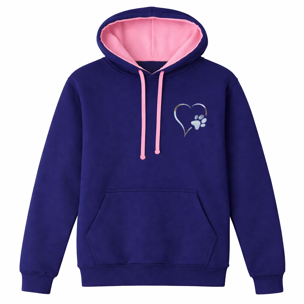 NEW! Silver Heart and Paw Logo Hoodie