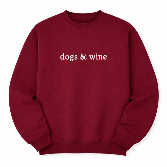 Dogs & Wine Sweatshirt - Burgundy Size S - UK 10-12 (36")