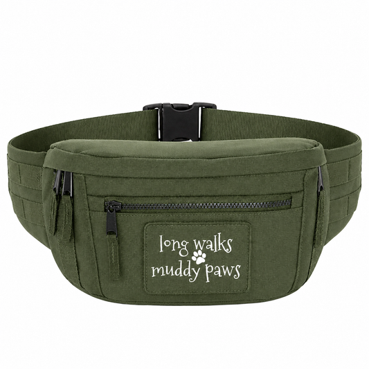 Long Walks Muddy Paws Dog Walking Bum Bag - Extra Large Waist Bag