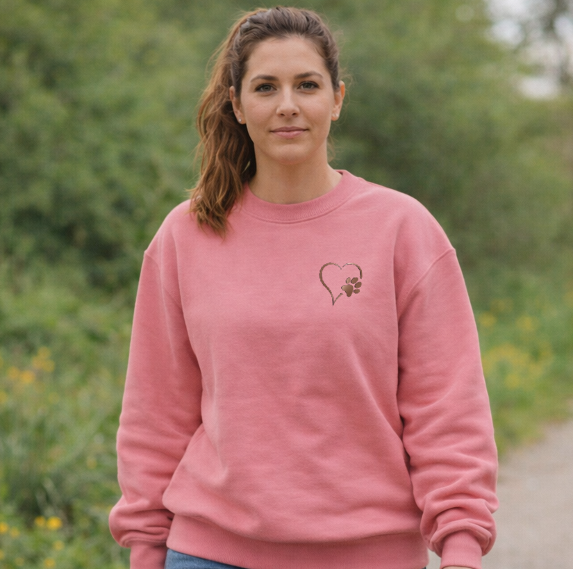 Rose Gold Heart and Paw Sweatshirt