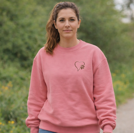 Rose Gold Heart and Paw Sweatshirt