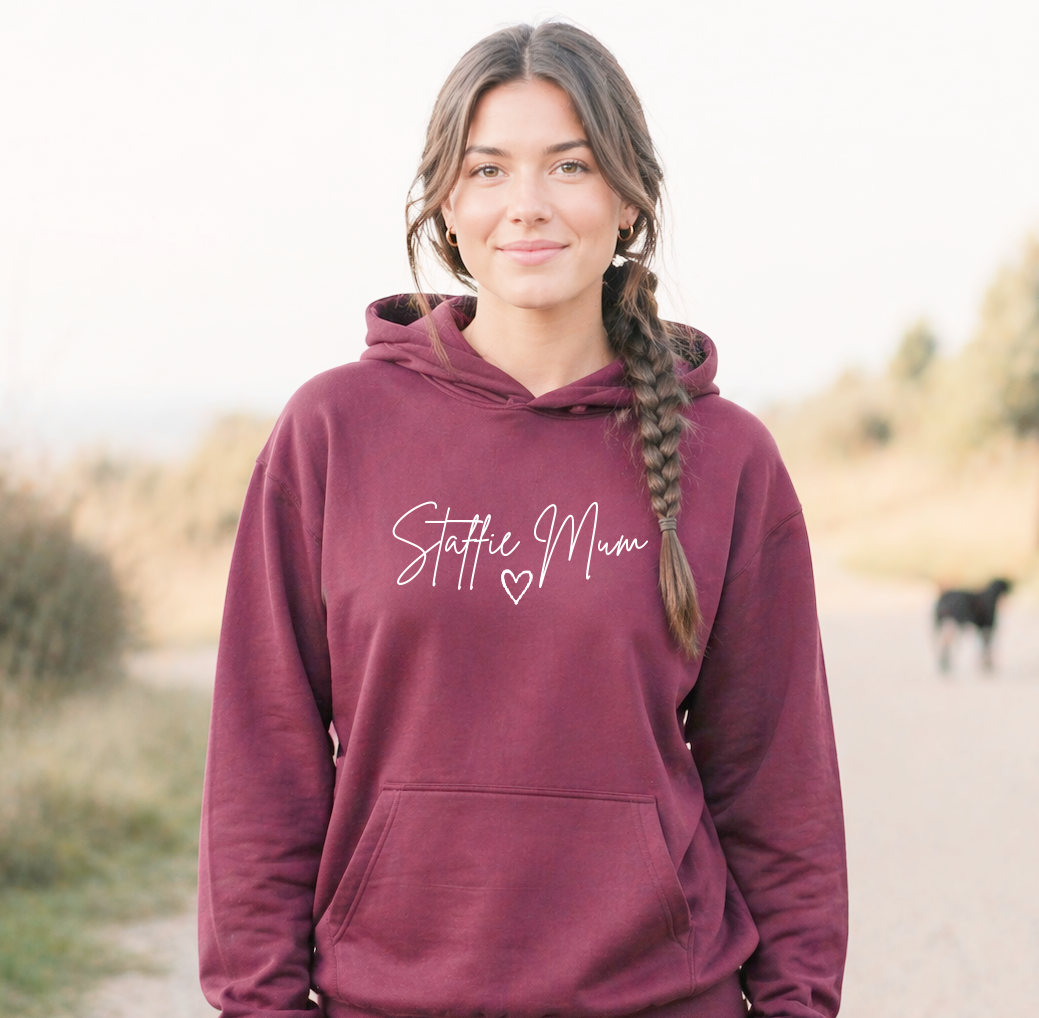 Staffie and Heart Mum Hoodie
