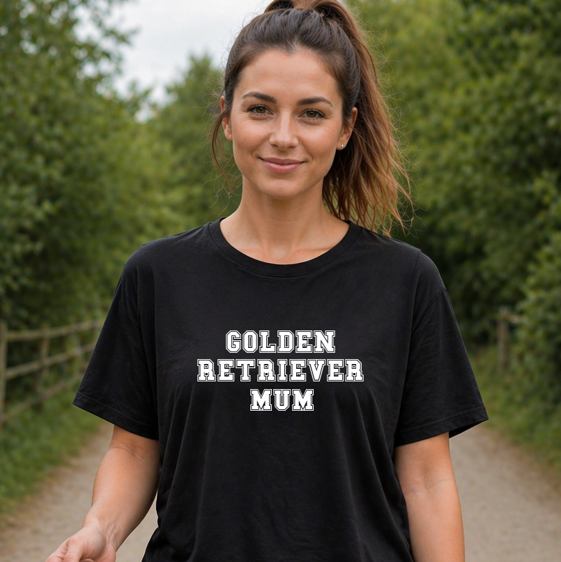 Golden Retriever Mum Varsity T Shirt