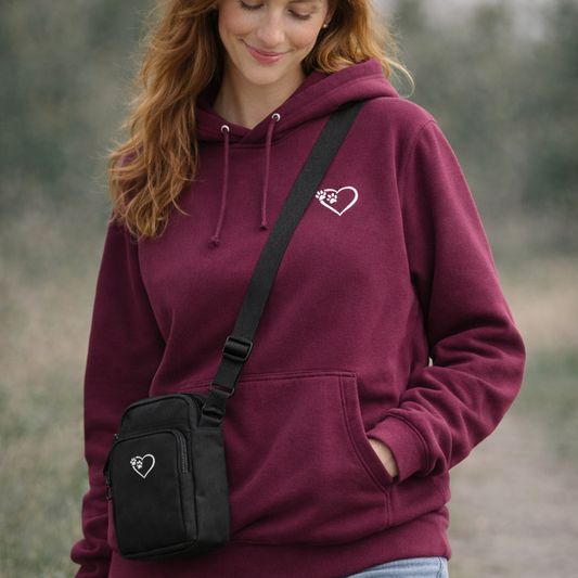 Heart and Paws Hoodie and Cross Body Walking Bag  Bundle  Save £6!