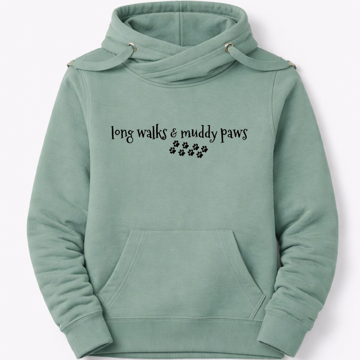 'Long Walks & Muddy Paws' Luxury Cowl Neck Hoodie