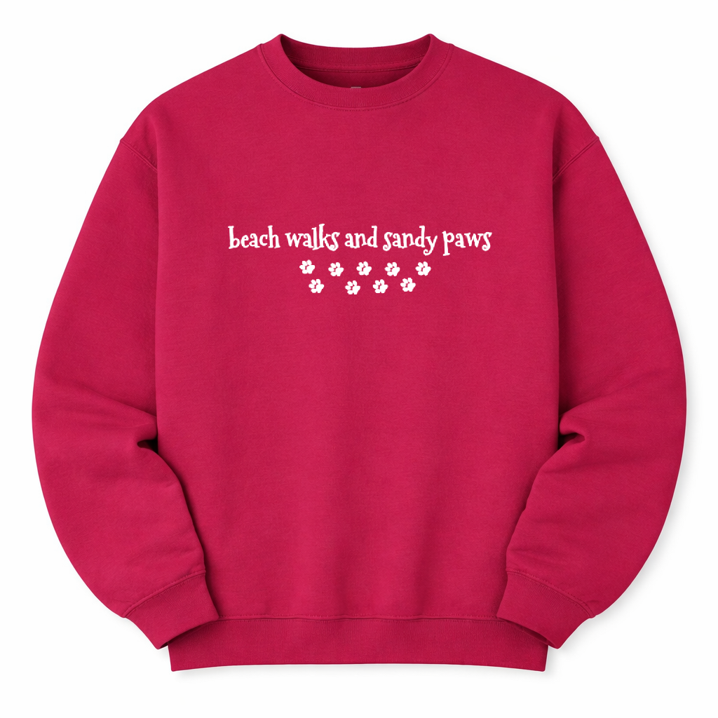 Beach Walks And Sandy Paws Sweatshirt