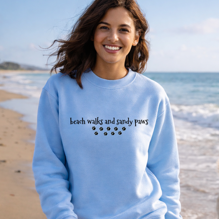 Beach Walks And Sandy Paws Sweatshirt
