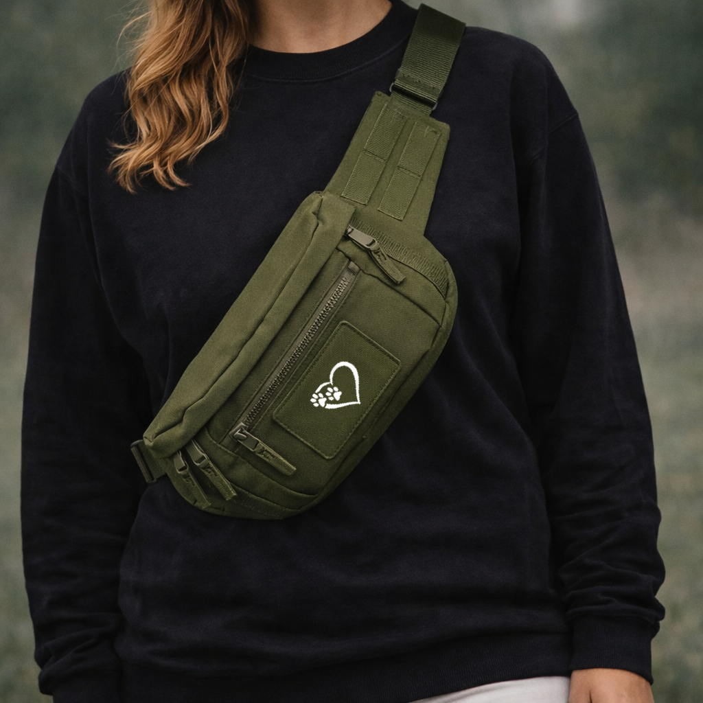 Heart & Paws Dog Walking Bum Bag - Extra Large Waist Bag