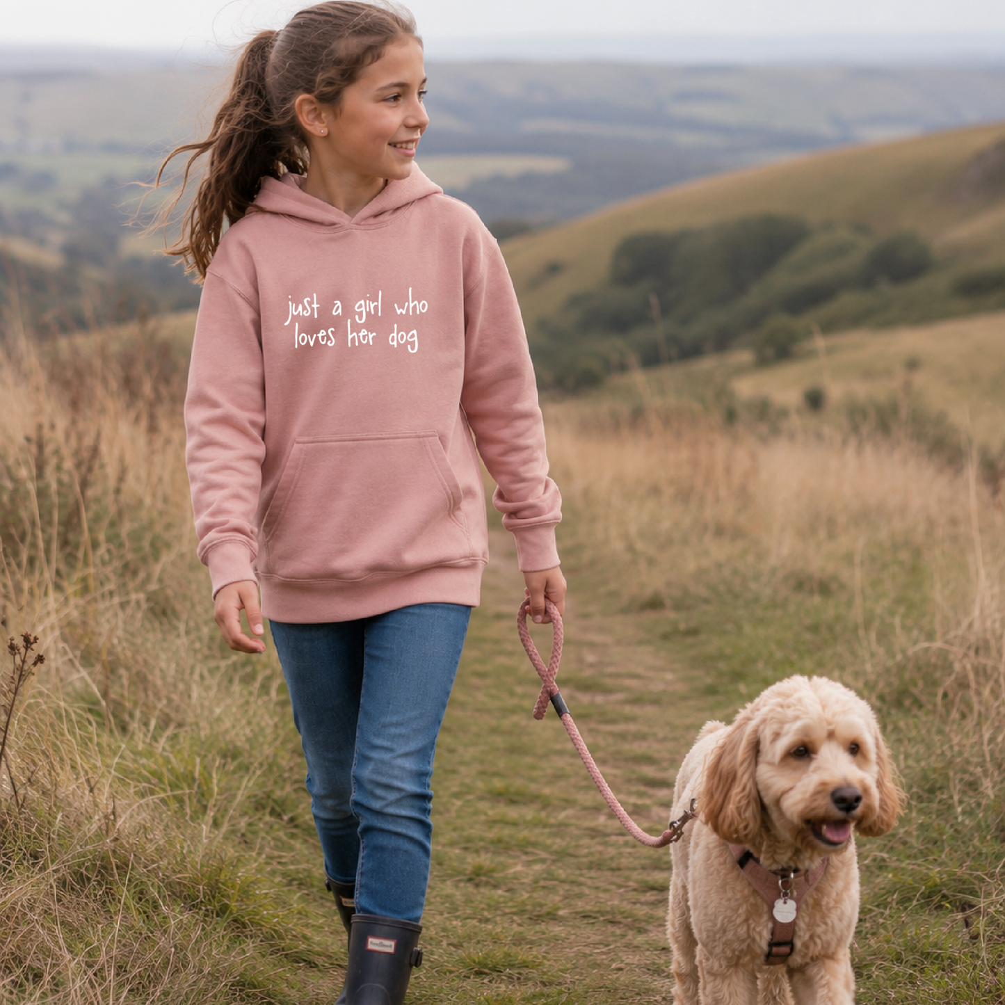 Just a Girl Who Loves Her Dog- Kids Hoodie