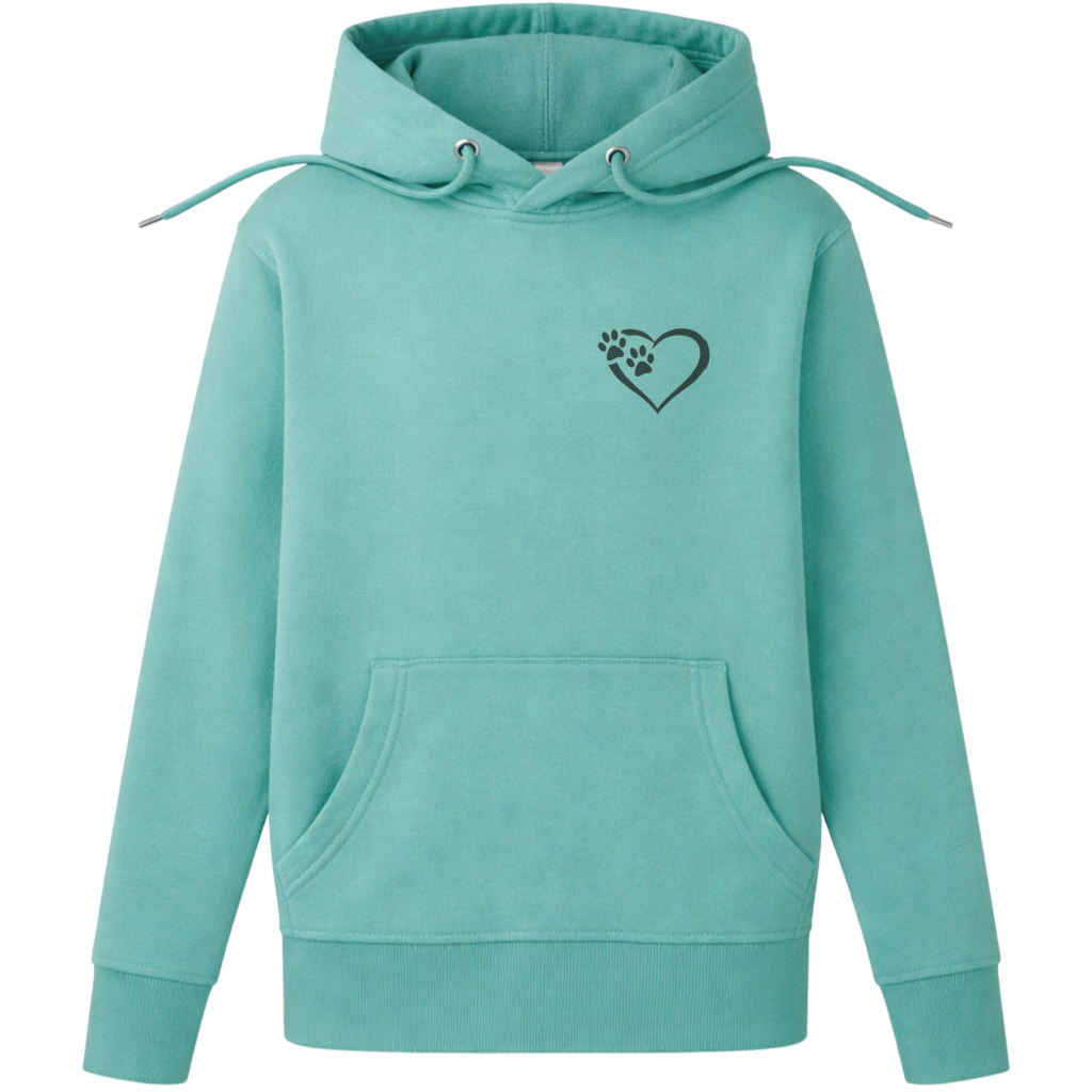 Premium Organic Heart & Paw Hoodie