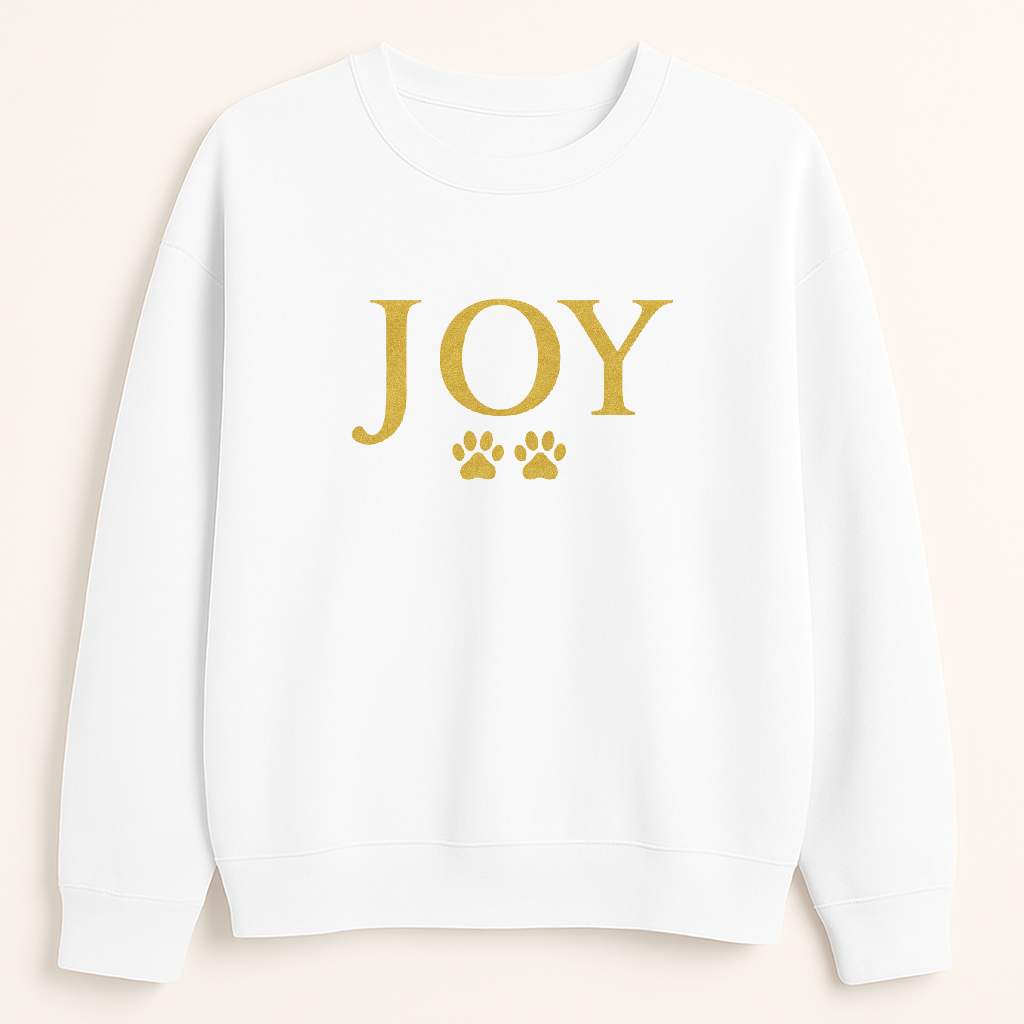 JOY Paw Print Christmas Sweatshirt – Dog Lover’s Holiday Jumper
