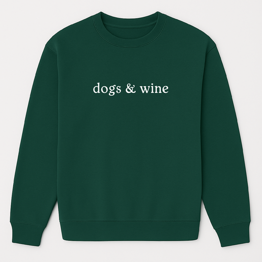 Dogs and Wine Sweatshirt - Forest Green Size L - 44" (UK 16-18)