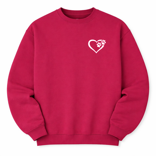 Heart and Paws Sweatshirt - Cranberry Size L - UK 16-18 (44")