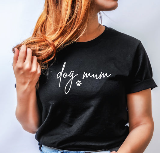 Dog Mum T-Shirt - Black Size L - UK 16-18 (41")