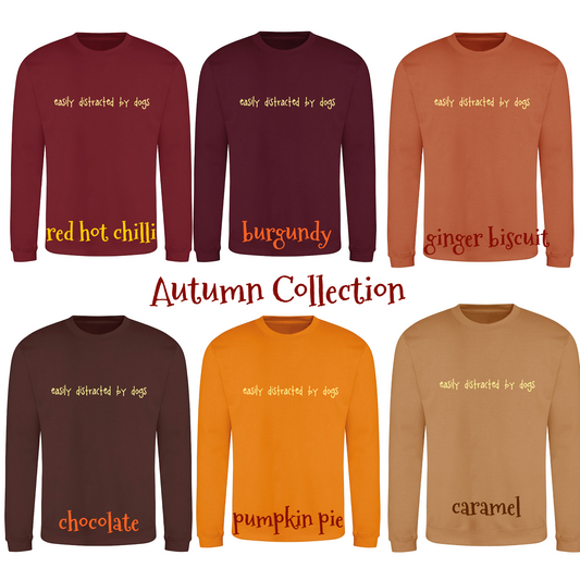 Easily Distracted by Dogs Women’s Sweatshirt – Cosy Autumn Dog Walking Jumper UK