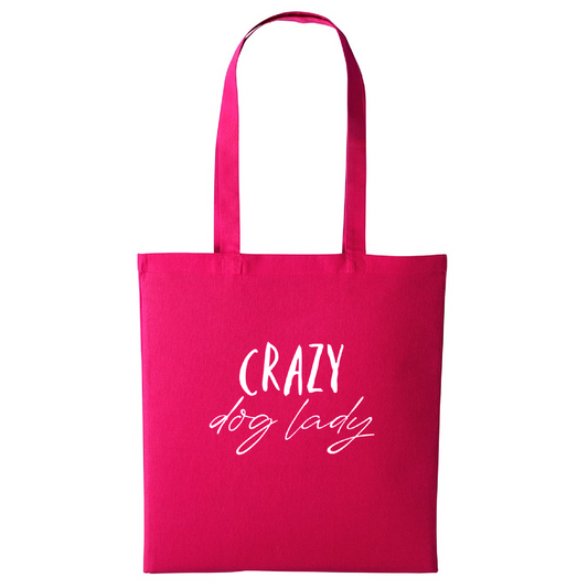 Crazy Dog Lady Tote Bag - Fuchsia