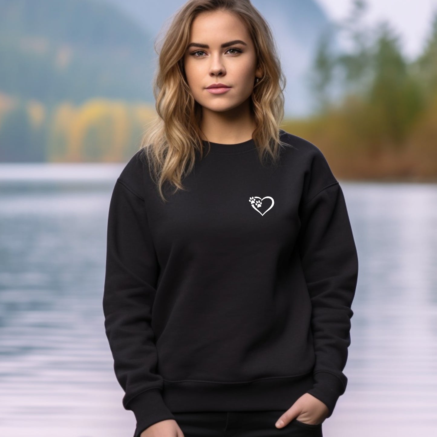 Heart and Paws  Sweatshirt, Women's Sweatshirt