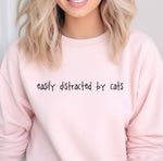 Load image into Gallery viewer, &#39;Easily Distracted by Cats&#39; Sweatshirt, Women&#39;s Sweatshirt
