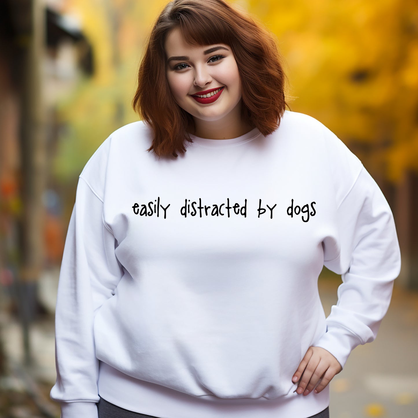 Easily Distracted by Dogs Sweatshirt, Women's Sweatshirt