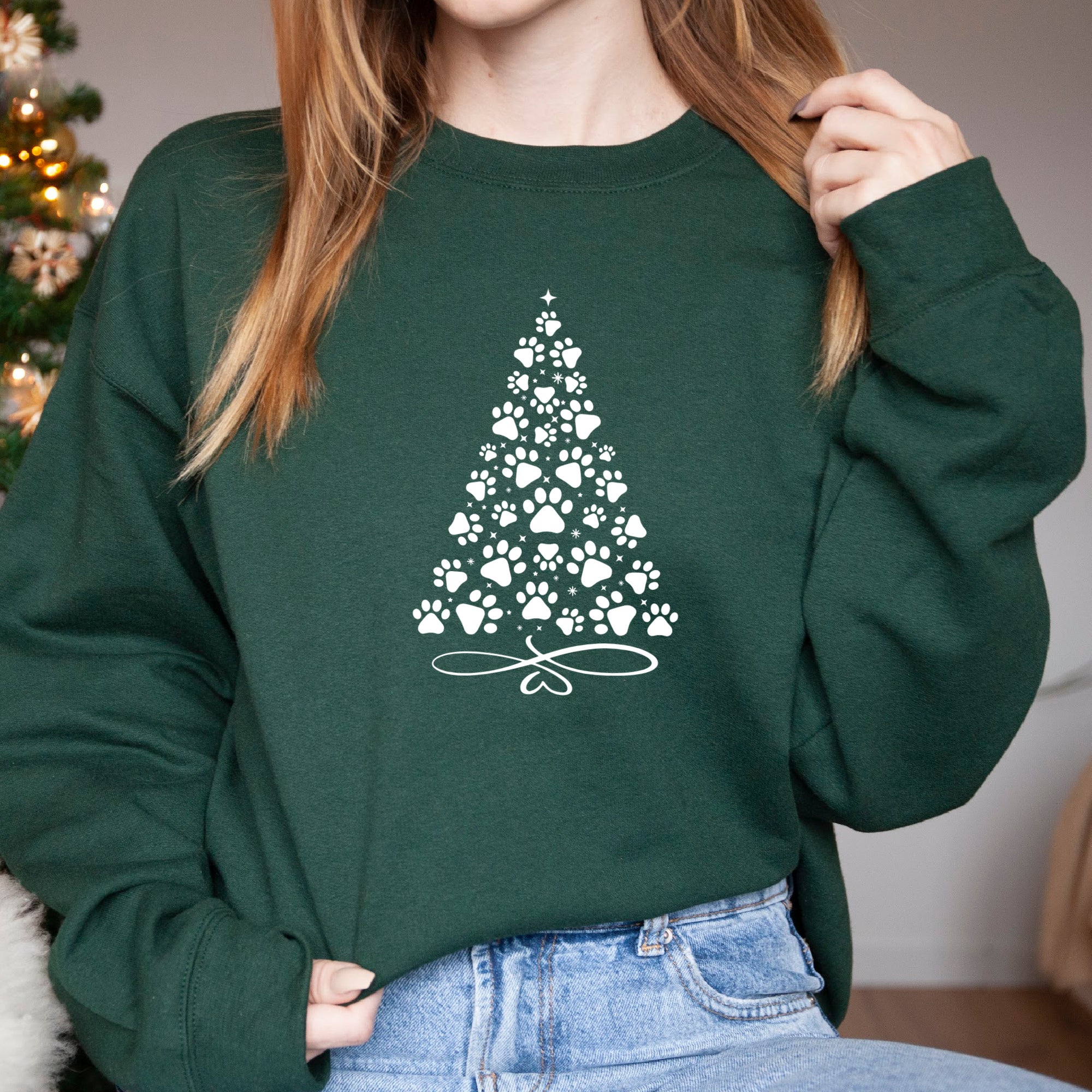 'Paw' Christmas Tree Sweatshirt