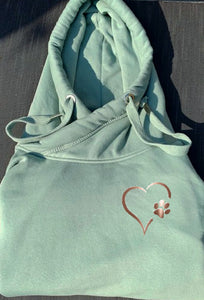 Rose Gold Heart and Paw Luxury Cowl Neck