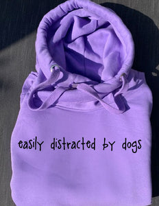 'Easily Distracted By Dogs' Luxury Cowl Neck Hoodie