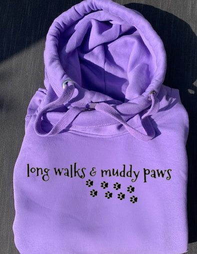 NEW! 'Long Walks & Muddy Paws' Luxury Cowl Neck Hoodie