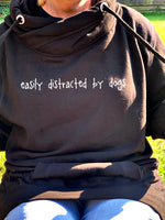 Load image into Gallery viewer, &#39;Easily Distracted By Dogs&#39; Luxury Cowl Neck Hoodie
