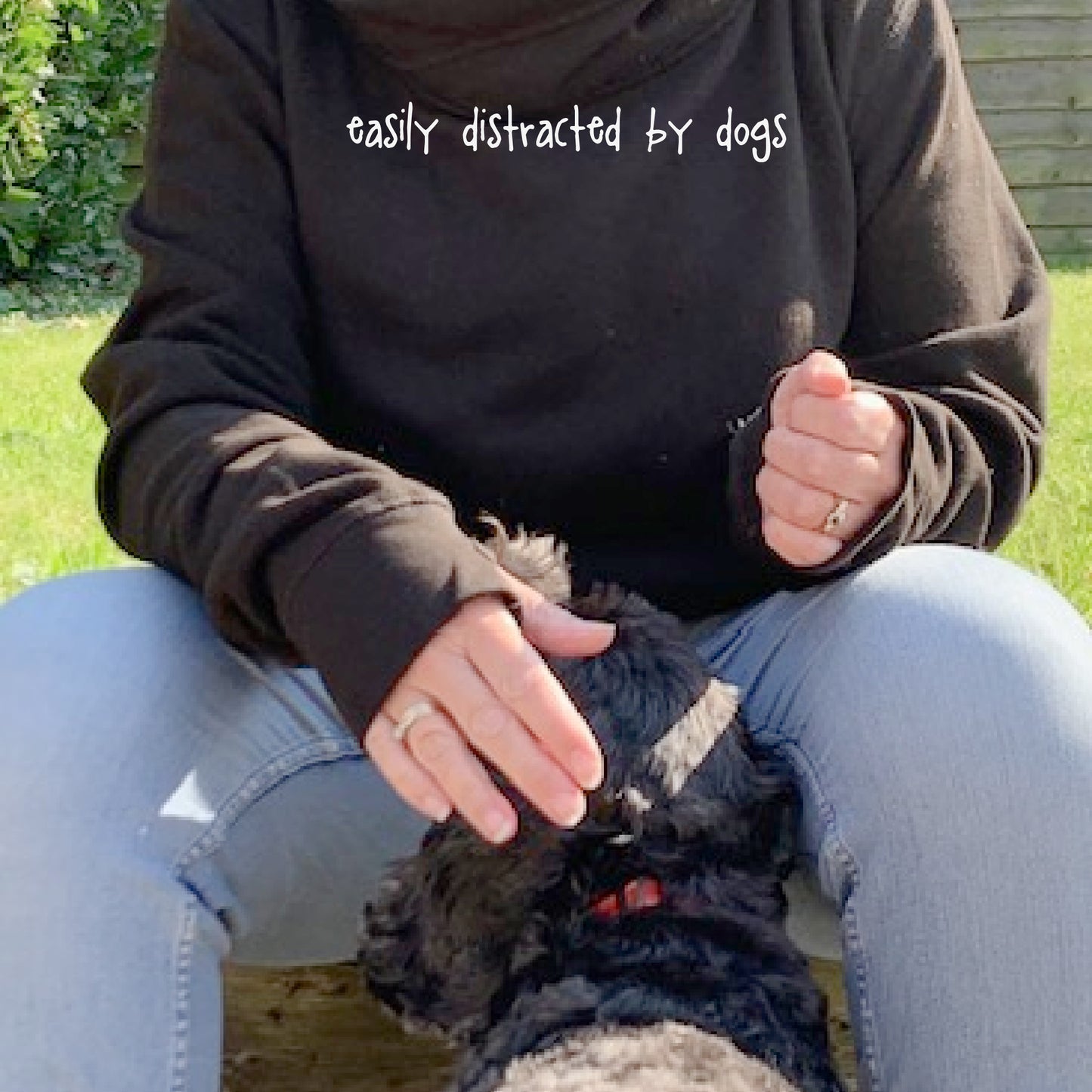 'Easily Distracted By Dogs' Luxury Cowl Neck Hoodie
