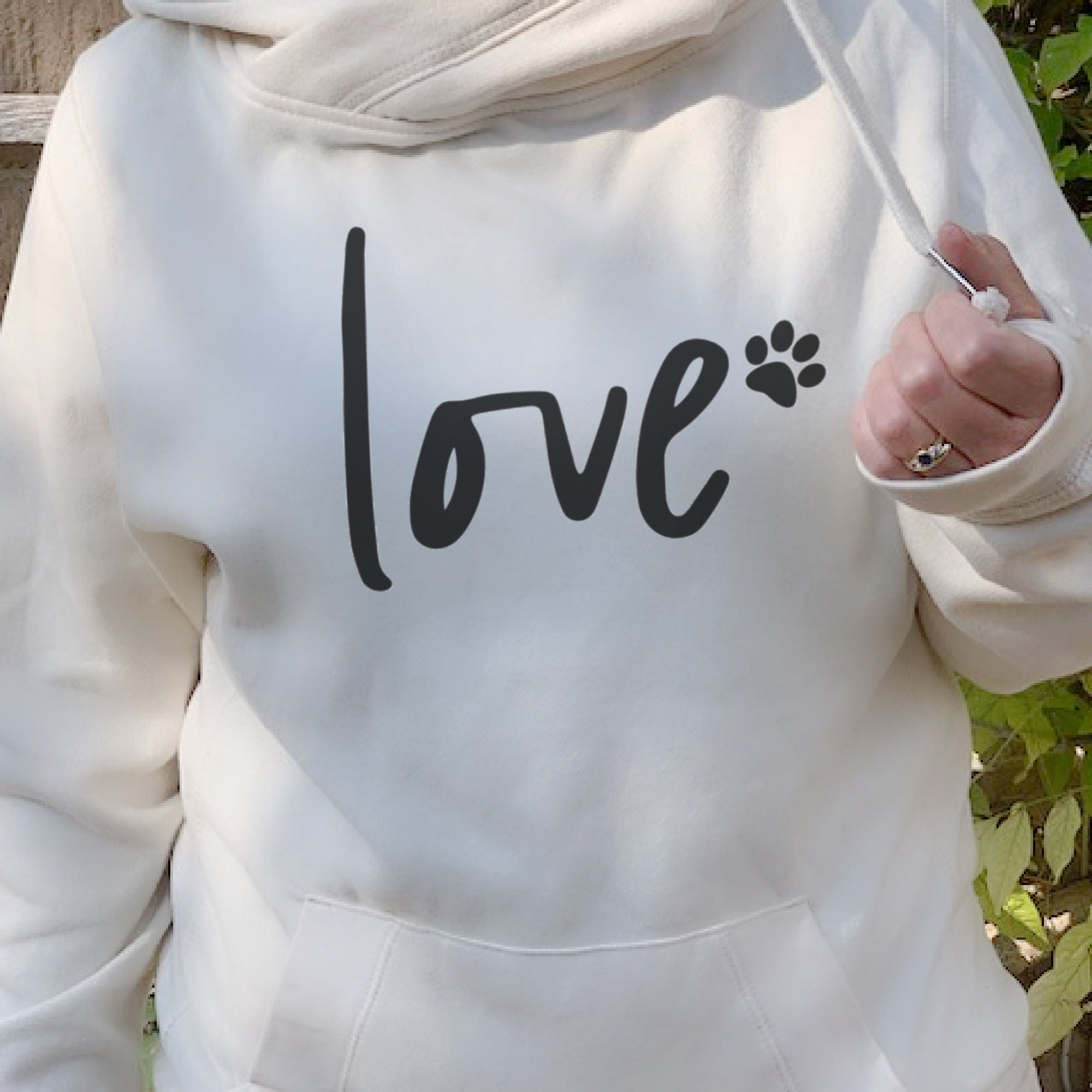 'Love and Paws' Luxury Cowl Neck Hoodie