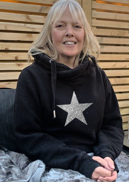 Star Hoodie, Cowl Neck Hoodie