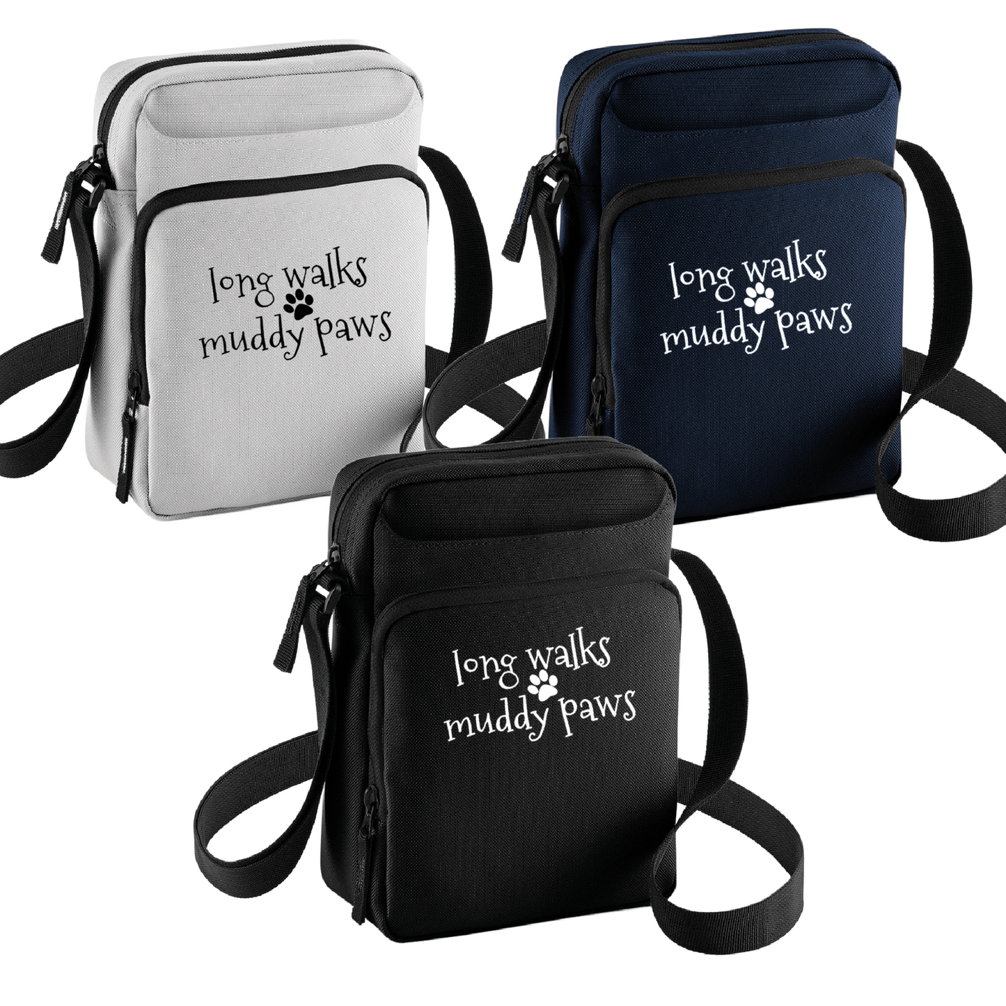 Long Walks Muddy Paws Crossbody Dog Walking Bag