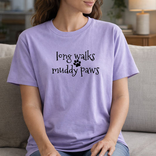 Long Walks Muddy Paws T Shirt