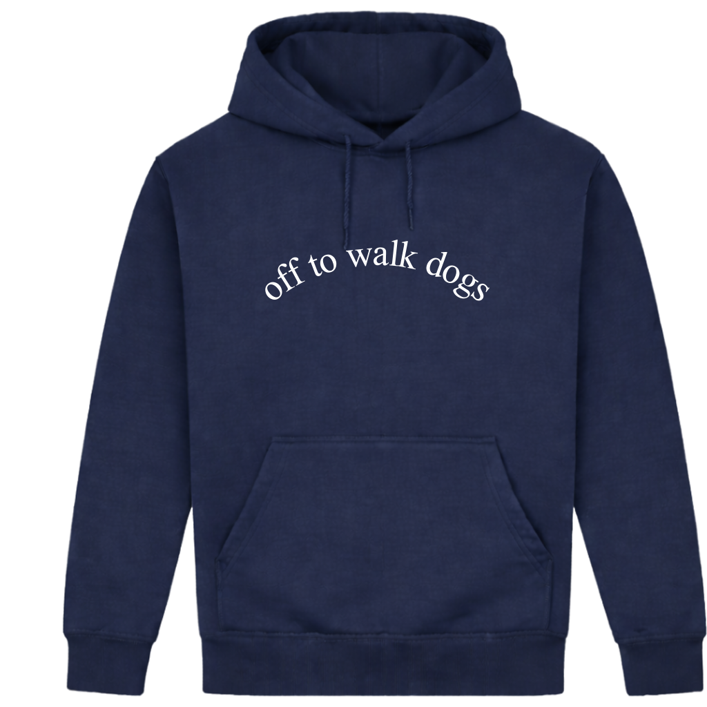 Off To Walk Dogs - Navy Size M - UK 12-14