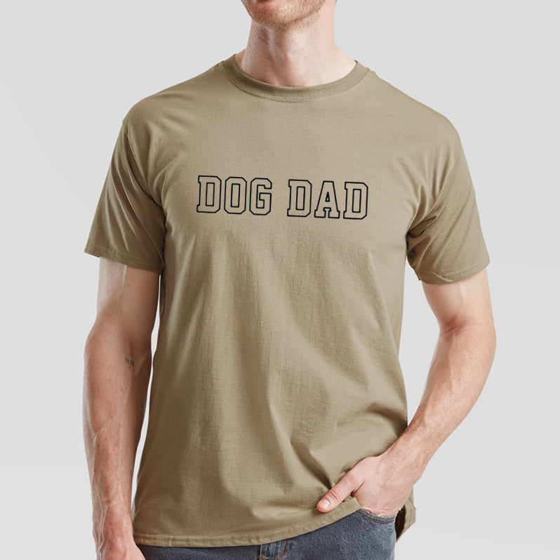 Dog Dad T-Shirt - Light Olive Unisex Size M (38")