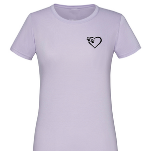 Heart and Paws Logo T-Shirt - Lilac  - Size M - UK 12 Ladies Fitted T-Shirt