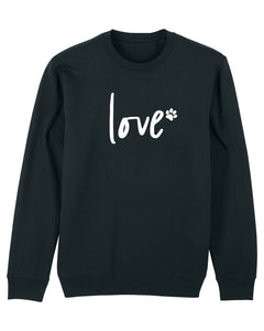 love sweatshirt with paw print