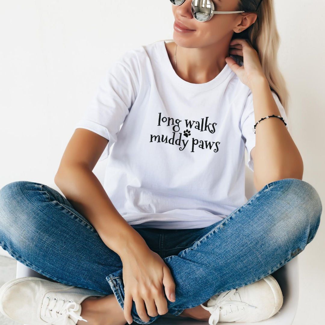 Long Walks Muddy Paws  - Unisex Fit T Shirt