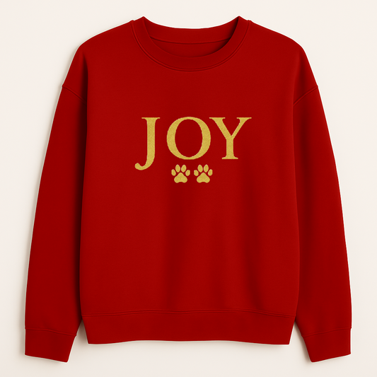 JOY Paw Print Christmas Sweatshirt – Dog Lover’s Holiday Jumper