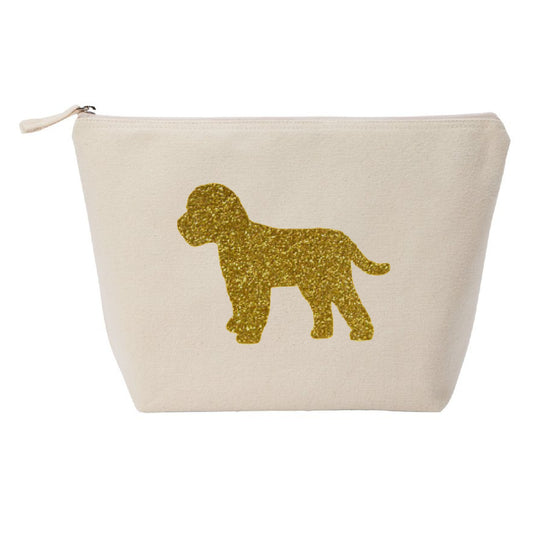 Cockapoo Makeup Bag - Natural with Gold Cockapoo