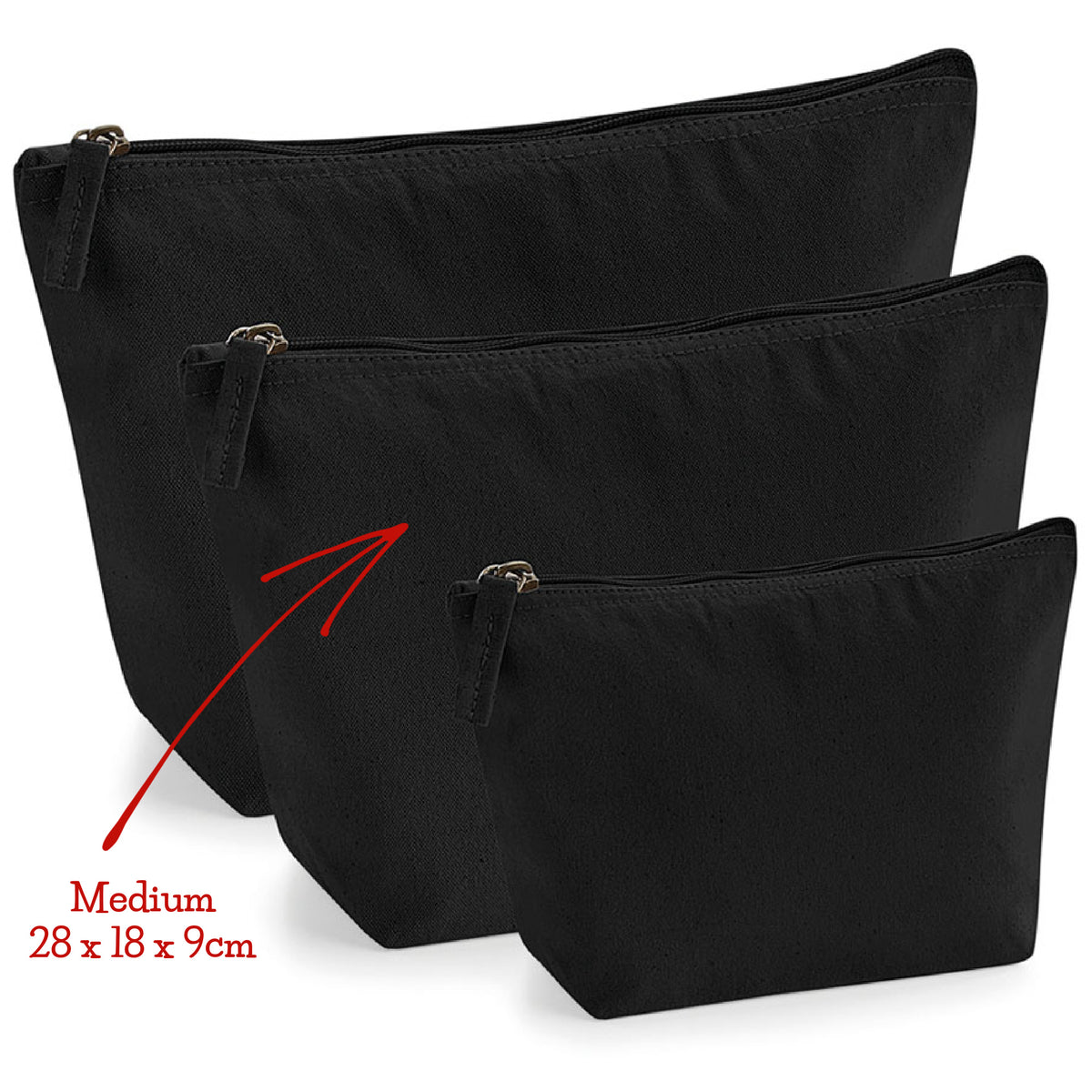 Black Canvas Accessory Bag (Medium)