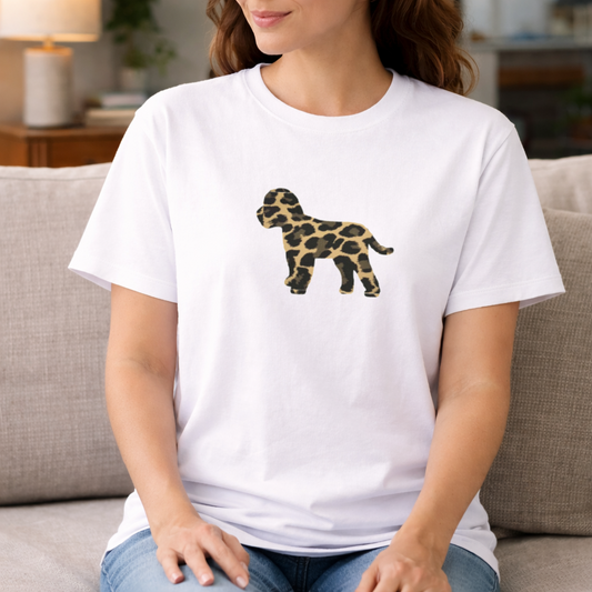 Leopard Print Dog T-Shirt - Customise with ANY Dog Breed