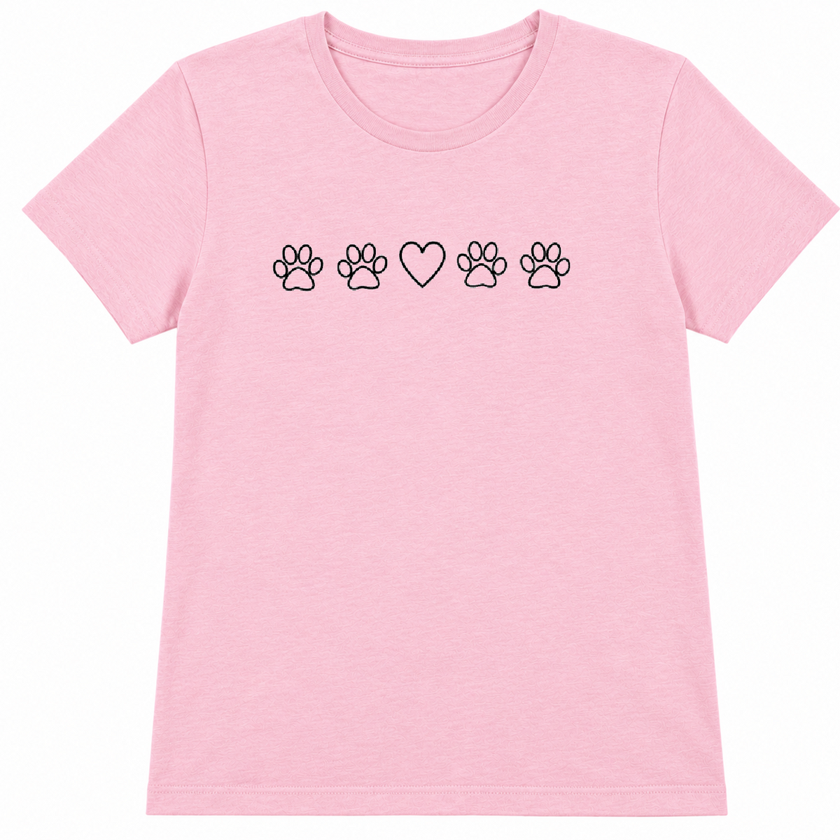 Paw Prints and Heart T-Shirt - Pink Size 2XL  UK 18-20 Ladies Fit