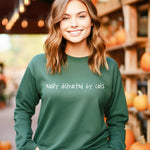 Load image into Gallery viewer, &#39;Easily Distracted by Cats&#39; Sweatshirt, Women&#39;s Sweatshirt
