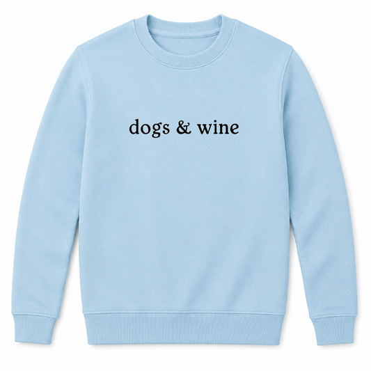 Dogs and Wine Sweatshirt - Light Blue Size M (UK 14)