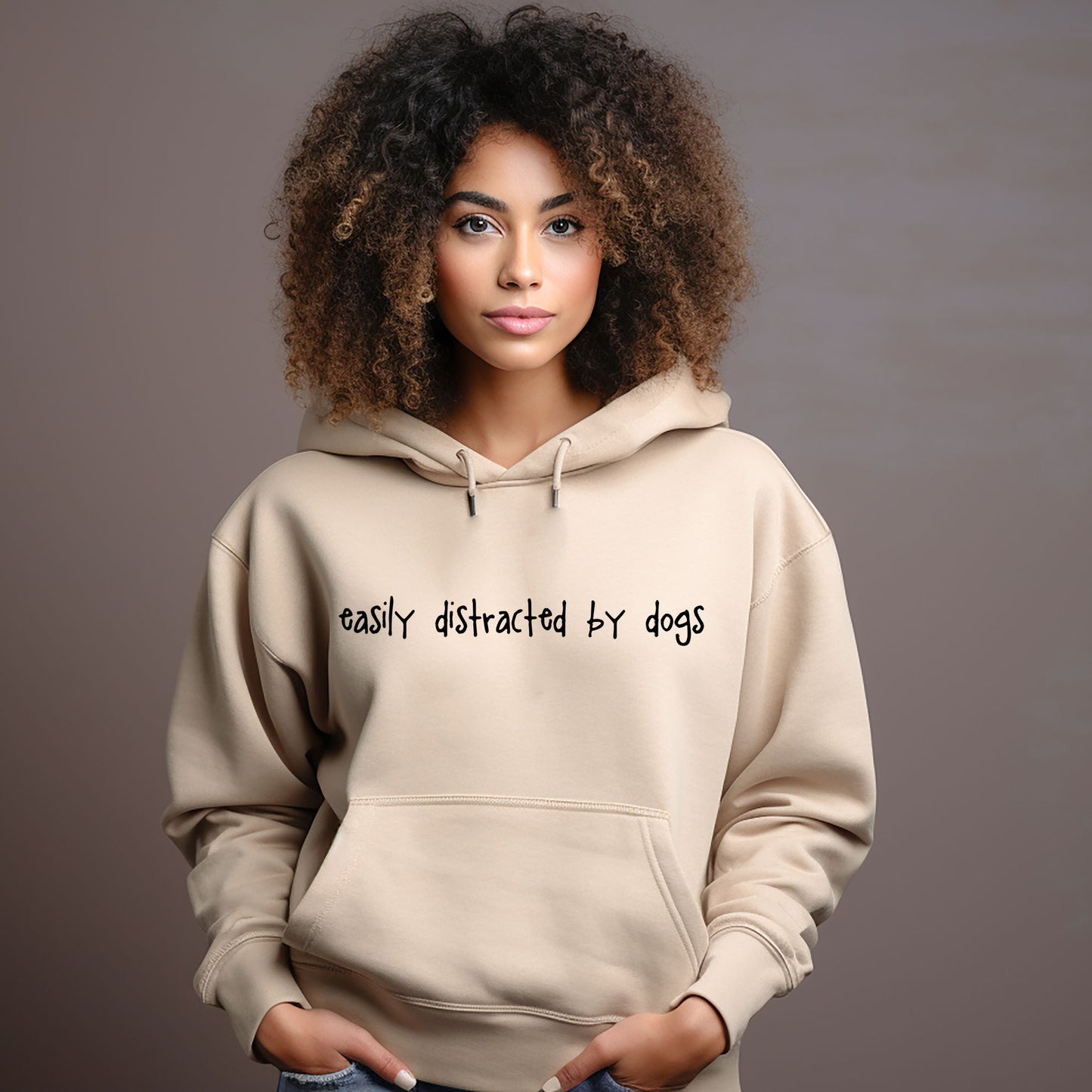 Easily Distracted By Dogs Hoodie - Relaxed Fit