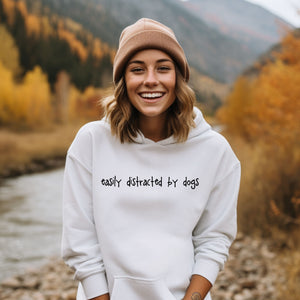 Easily Distracted By Dogs Hoodie - Relaxed Fit